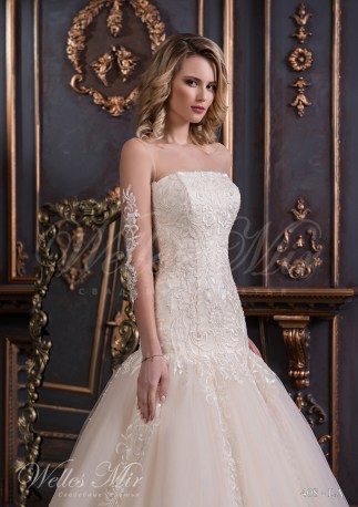 Rochie de mireasa de culoare crem-2